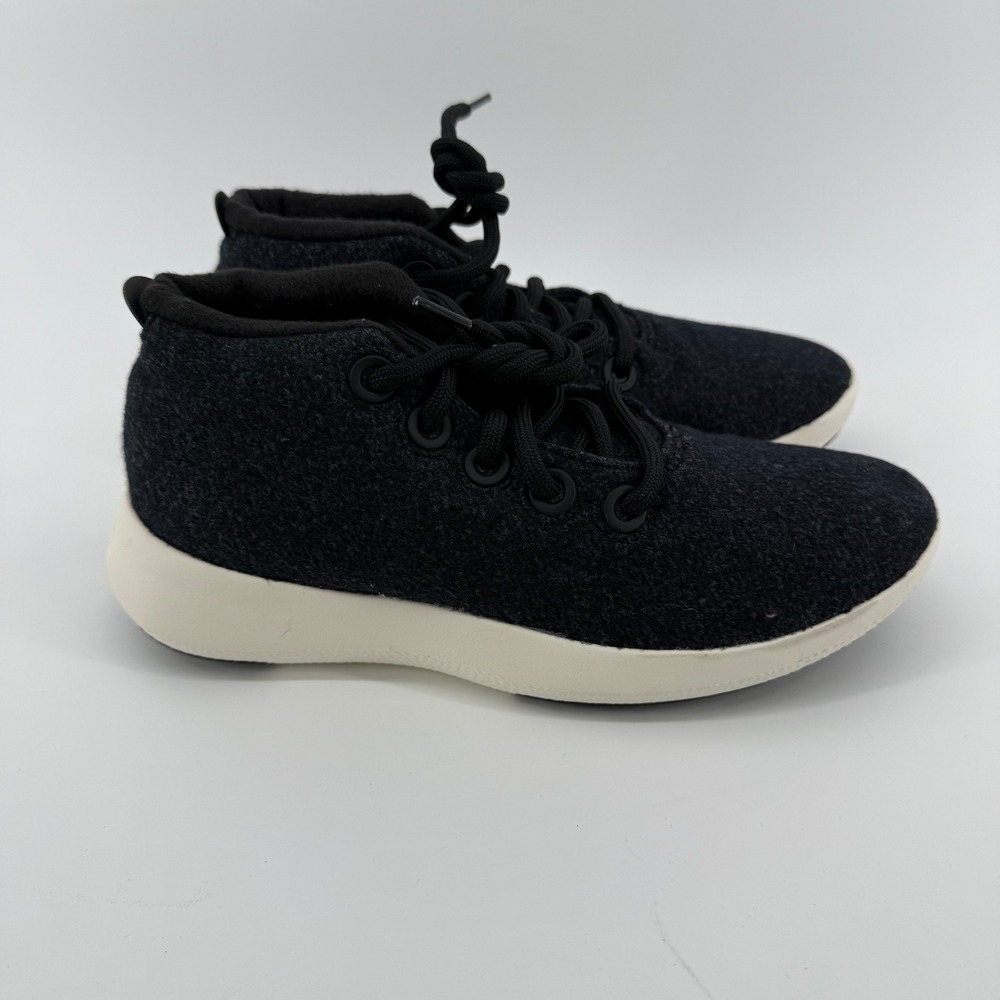 Allbirds Women Wool Runner-up Mizzles Black Cream Mid Sneakers WRUM W8 Size 8